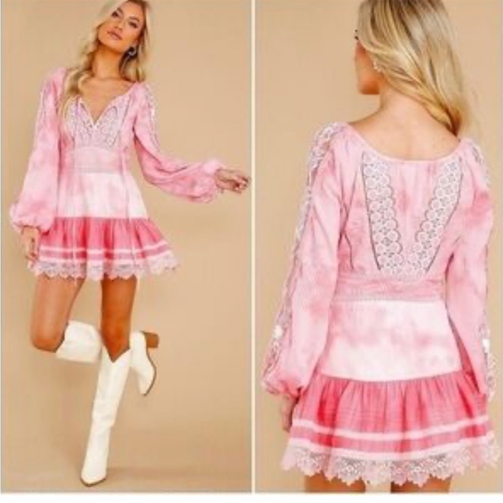 Loveshackfancy Chelie dress pink Zinnia embroidered fairy floral eyelet trims 4